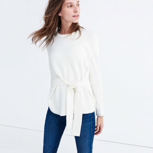 Madewell Sweaters - Madewell Tie Front Ivory Wrap Sweater